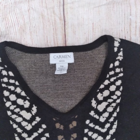 Carmen Marc Valvo v-neck sweater size Small Petite - Picture 5 of 6